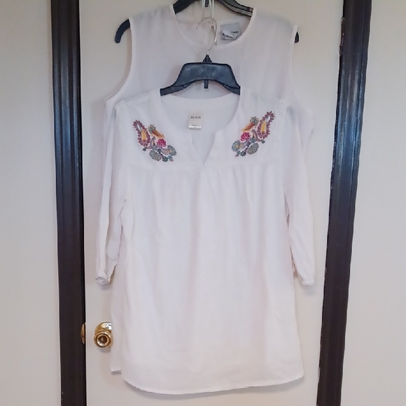 Blair & Bonworth Tops - Blair Ivory Cotton Embroidered Top with An Ivory Tank